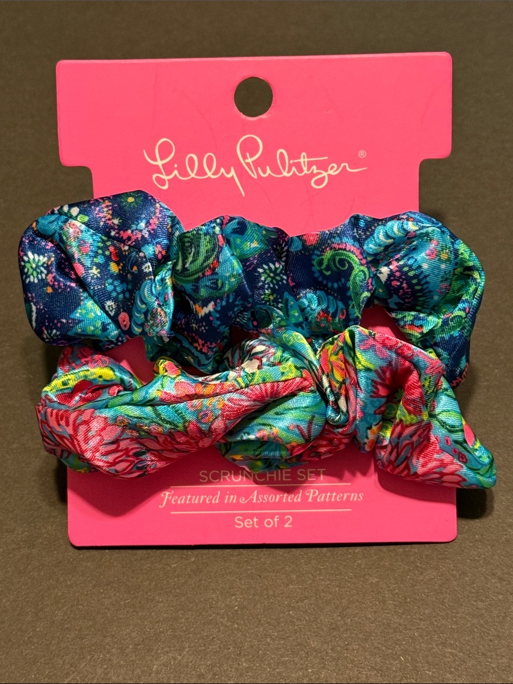 Lilly Pulitzer Colorful, Bright Floral Scrunchie Set - 2 Pack